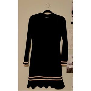 Black body on dress with pink detail